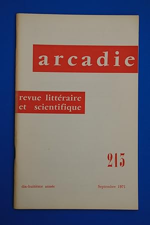 Arcadie - septembre 1971 - Numéro 213