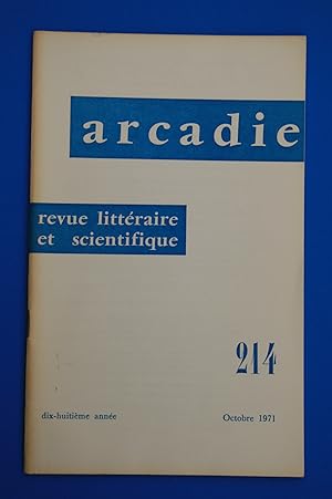 Arcadie - octobre 1971 - Numéro 214