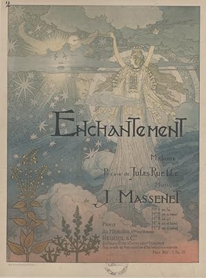 "ENCHANTEMENT" Couverture originale de partition entoilée / Poésie de Jules RUELLE / Musique de J...