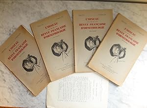 Image du vendeur pour L'Oiseau et la revue franaise d'ornithologie revue trimestrielle. volume XXIV (anne 1954 les 4 revues complet pour 1954 joint La "Table des matires pour l'anne 1954" et un supplment  la revue du premier trimestre ) mis en vente par LES TEMPS MODERNES