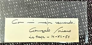 Gonzalo Soriano, Spanish Pianist, SIGNED card, 1950