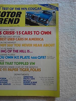 Motor Trend [Magazine]; Volume 25, Number 8; August 1973 [Periodical]