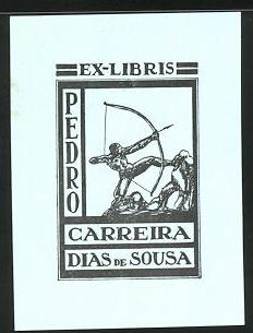 Bild des Verkufers fr Exlibris Pedro Carreira Dias de Sousa, Bogenschtze zum Verkauf von Bartko-Reher