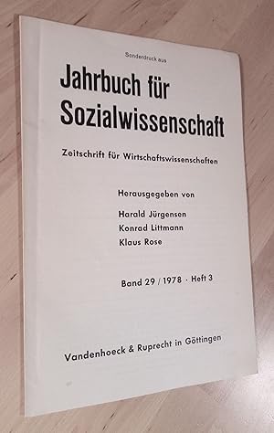 Imagen del vendedor de Jahrbuch fr Sozialwissenschaft. Zeitschrift fr Wirtschaftswissenschaften. Band 29/1978, Heft 3) a la venta por Llibres Bombeta