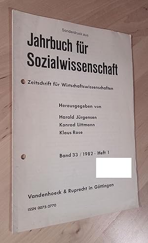 Imagen del vendedor de Jahrbuch fr Sozialwissenschaft. Zeitschrift fr Wirtschaftswissenschaften. Band 33/1982, Heft 1 a la venta por Llibres Bombeta