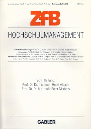 Image du vendeur pour Hochschulmanagement (ZfB Special Issue, Band 0) mis en vente par AMAHOFF- Bookstores