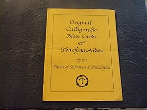 Original Calligraphic Note Cards, Teaching Aides Sisters Of St Francis