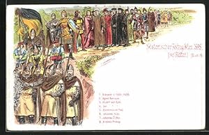 Immagine del venditore per Lithographie Wien, Historischer Festzug 1898, Albrecht V. 1404-1439, Agnes Bernauer und Hubert van Eyck venduto da Bartko-Reher