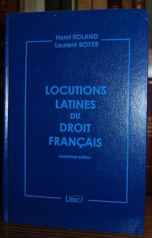 Imagen del vendedor de LOCUTIONS LATINES DU DROIT FRANAIS a la venta por Fbula Libros (Librera Jimnez-Bravo)