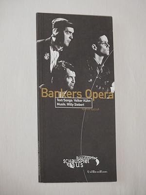 Immagine del venditore per Programmheft 31 Dsseldorfer Schauspielhaus 1997/98. Urauffhrung BANKERS OPERA - EINE REVUE von Khn, Siebert (Musik). Insz.: Anna Badora, Bhnenbild: Florian Etti, Kostme: Ursula Welter, Choreographie: Dieter Gackstetter. Mit Klaus Schreiber, Anke Schubert, Marcus Kiepe, Andreas Ebert, Moritz Drr, Hanna Seiffert, Myriam Schrder, Winfried Kppers venduto da Fast alles Theater! Antiquariat fr die darstellenden Knste