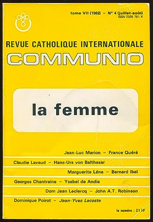 Seller image for Communio Tome VII (1982), n4 (juillet/aot) - La femme for sale by LibrairieLaLettre2