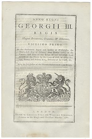 LONGITUDE ACT (1781). An Act for continuing the Encouragement and Reward of Persons making certai...