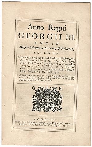 LONGITUDE ACT (1762). An Act for rendering more effectual an Act made in the Twelfth Year of the ...