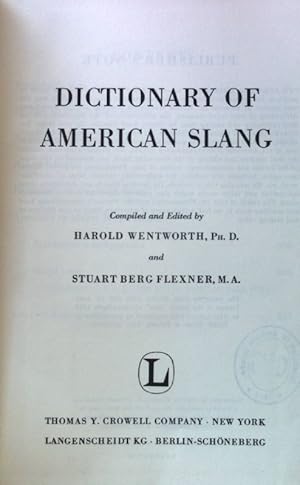 Bild des Verkufers fr Dictionary of American Slang; zum Verkauf von books4less (Versandantiquariat Petra Gros GmbH & Co. KG)