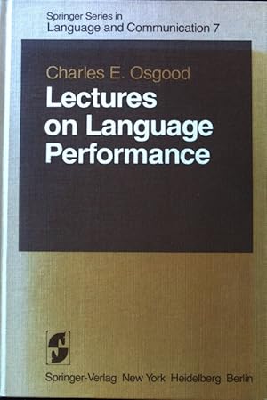 Seller image for Lectures on language performance. Springer series in language and communication ; Vol. 7; for sale by books4less (Versandantiquariat Petra Gros GmbH & Co. KG)