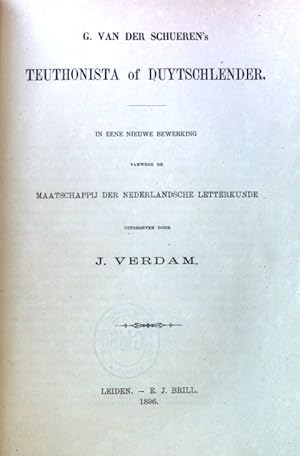 Bild des Verkufers fr G. van der Schueren's Teuthonista of Duytschlender. zum Verkauf von books4less (Versandantiquariat Petra Gros GmbH & Co. KG)