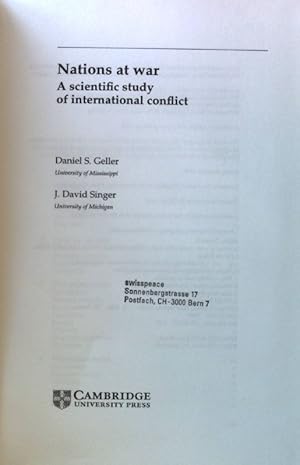 Image du vendeur pour Nations at War: A Scientific Study of International Conflict, Cambridge Studies in International Relations, 58; mis en vente par books4less (Versandantiquariat Petra Gros GmbH & Co. KG)