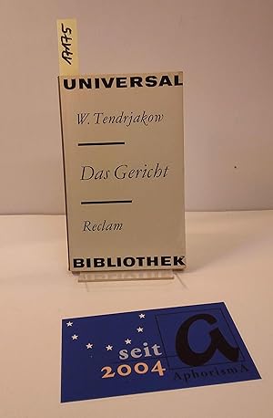 Bild des Verkufers fr Das Gericht. Erzhlung. zum Verkauf von AphorismA gGmbH