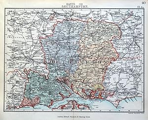 Antique Map HAMPSHIRE, HANTS, Stanford original 1885