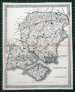 Antique Map HAMPSHIRE, G.F.Cruchley Original County Map c1865