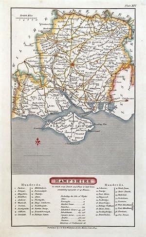 Antique Map HAMPSHIRE, Capper/Whittaker Original County Map 1824