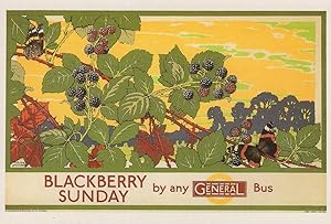 Blackberry Sunday 1920s London Transport Bus Advertising Postcard