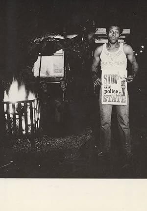 Miners 1980s Strike Night Time Picket Postcard