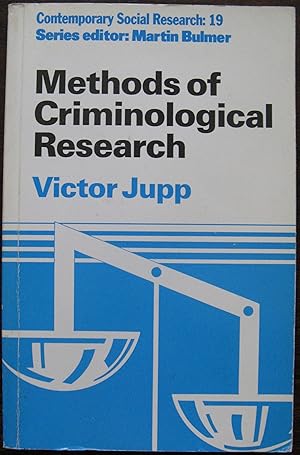 Imagen del vendedor de Methods of criminological research (Contemporary social research series) a la venta por Vintagestan Books