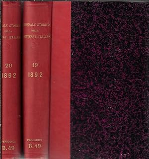 Giornale storico della letteratura italiana Volume XIX-XX 1892
