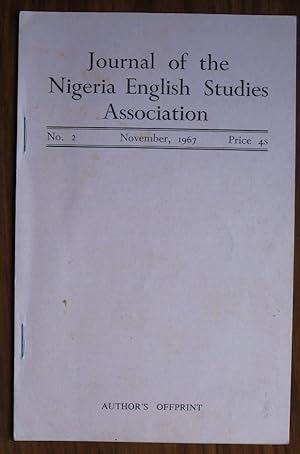 Bild des Verkufers fr Author's Offprint from the Journal of the Nigerian English Studies Association Vol. 1, No. 2 - Surface and Symbol in Things Fall Apart zum Verkauf von C L Hawley (PBFA)
