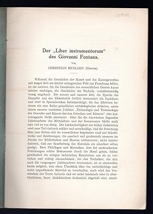 Bild des Verkufers fr Der "Liber instrumentorum" des GIovanni Fontana zum Verkauf von Sergio Trippini