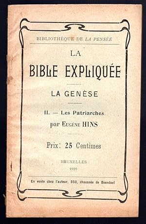 Image du vendeur pour La Bible expliquee. La Genese. II - Les Patriarches mis en vente par Sergio Trippini