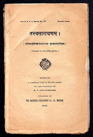 Imagen del vendedor de Tattvasarayana. An ancient Vedantic Itihasa. Issued in monthly parts a la venta por Sergio Trippini