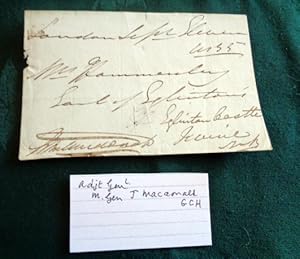 Signature on piece addressed to Lord Eglington Castle 1835.on, Eglingt