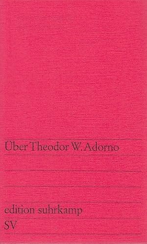 Seller image for ber Theodor W. Adorno / Mit Beitr. von Kurt Oppens [u.a.]; edition suhrkamp ; 249 for sale by Licus Media