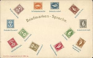 Briefmarken Ansichtskarte / Postkarte Schweiz, Briefmarkensprache, Du hast mich vergessen