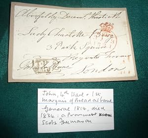 Image du vendeur pour Signature on "Free post" front laid onto old album page. Addressed to the author Lady Charlotte Bury, writer & Lady-in-Waiting to Queen Caroline. 1831. mis en vente par Colophon Books (UK)