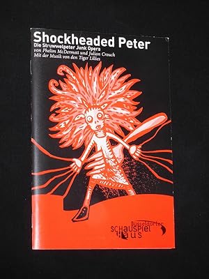 Seller image for Programmheft 71 Dsseldorfer Schauspielhaus 2000/01. SHOCKHEADED PETER - DIE STRUWWELPETER JUNK OPERA von McDermott/ Crouch, Tiger Lillies (Musik). Insz./ Bhnenbild: Michael Simon, musikal. Ltg.: Achim Fink, Kostme: Anna Eiermann, Choreografie/ Co-Regie: Ron Thornhill. Mit Daniela Kiefer (Shockheaded Peter), Michael Fuchs, Julia Grafflage, Anke Hartwig, Heinz Kloss, Steffi Krautz, Maik Solbach for sale by Fast alles Theater! Antiquariat fr die darstellenden Knste