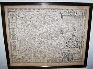 MAP OF ESSEX DIVIDED INTO HUNDREDS WITH THE MOST ANTIENT & FAYRE TOWNE COLCHESTER DESCRIBED & OTH...