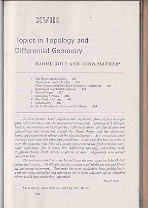 Seller image for TOPICS IN TOPOLOGY AND DIFFERENTIAL GEOMETRY for sale by Easton's Books, Inc.