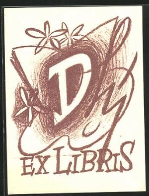 Bild des Verkufers fr Exlibris Initialen DM zum Verkauf von Bartko-Reher
