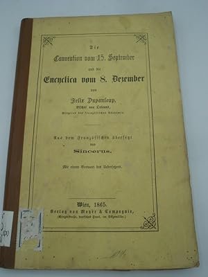 Imagen del vendedor de Die Convention vom 15. September und die Encyclica vom 8. Dezember. a la venta por Antiquariat Bookfarm
