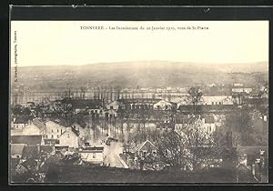 Carte postale Tonnerre, Les Inondations du Janvier 1910, vues de St-Pierre, inondation