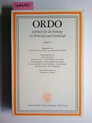 ORDO - Jahrbuch für die Ordnung von Wirtschaft und Gesellschaft Band 40 Franz Böhm Walter Eucken