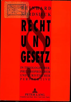 Bild des Verkufers fr Recht und Gesetz In theologischer, philosophischer und juristischer Perspektive zum Verkauf von avelibro OHG