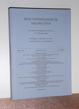 Bild des Verkufers fr Neue entomologische Nachrichten. NEN. Band 53. Juni 2002. 7 Beitrge. Sprache: wenige Beitrge in englisch, sonst deutsch. zum Verkauf von Antiquariat Ballmert