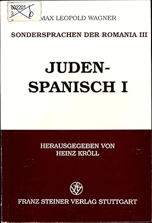 Bild des Verkufers fr Judenspanisch I Sondersprachen der Romania zum Verkauf von avelibro OHG