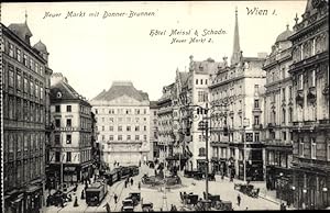 Ansichtskarte / Postkarte Wien I., Neuer Markt, Donner-Brunnen, Hotel Meissl und Schadn.