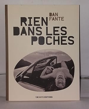 Seller image for Rien dans les poches for sale by Librairie Albert-Etienne