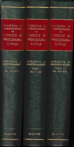 Rassegna di giurisprudenza sul codice di procedura civile, appendice di aggiornamento, 3 tomi (ar...